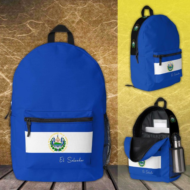 Mochila Impresa El Salvador, mochila, bandera de El Salvador/patri (Subido por el creador)