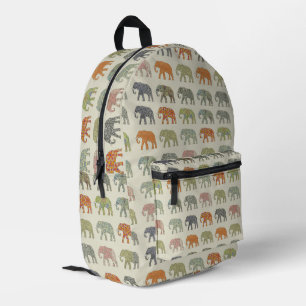 Mochila Impresa Elefante Patrón de Animal Colorido Contemporáneo