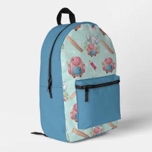Mochila Impresa Elefante Patrón Regreso a Clases