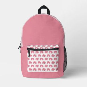 Mochila Impresa Elefante Rosa Bonito