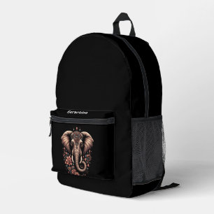 Mochila Impresa Elefante vibrante con estampado floral