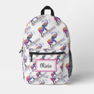 Mochila Impresa Elefantes Coloridos Personalizados con Acuarela