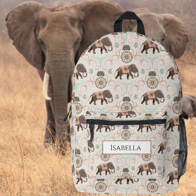 Mochila Impresa Elefantes de Boho Estilo inspirado en India (Subido por el creador)