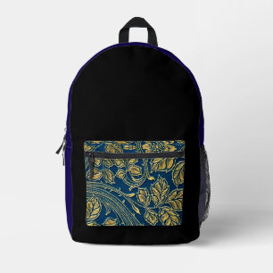 Mochila Impresa Elegancia de Flor de Oro