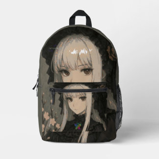 Mochila Impresa Elegancia de la Doncella de la Flor de Medianoche 