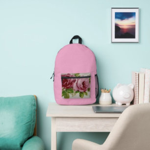 Mochila Impresa Elegancia de Rosa Vintage 