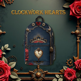 Mochila Impresa Elegancia Eterna – Corazón de Relojería