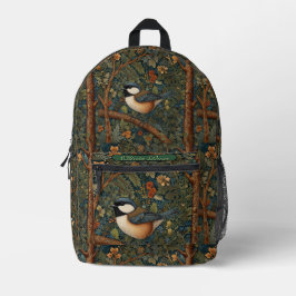 Mochila Impresa Elegant retro woodland bird