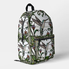 Mochila Impresa Elegant stain glass art nouveau hummingbird