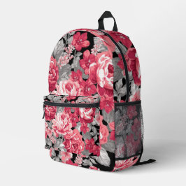 Mochila Impresa Elegant Vintage Floral Pattern – Red and Pink Rose