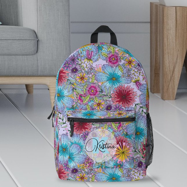 Mochila Impresa Elegante artista vibrante floral de mano (Subido por el creador)