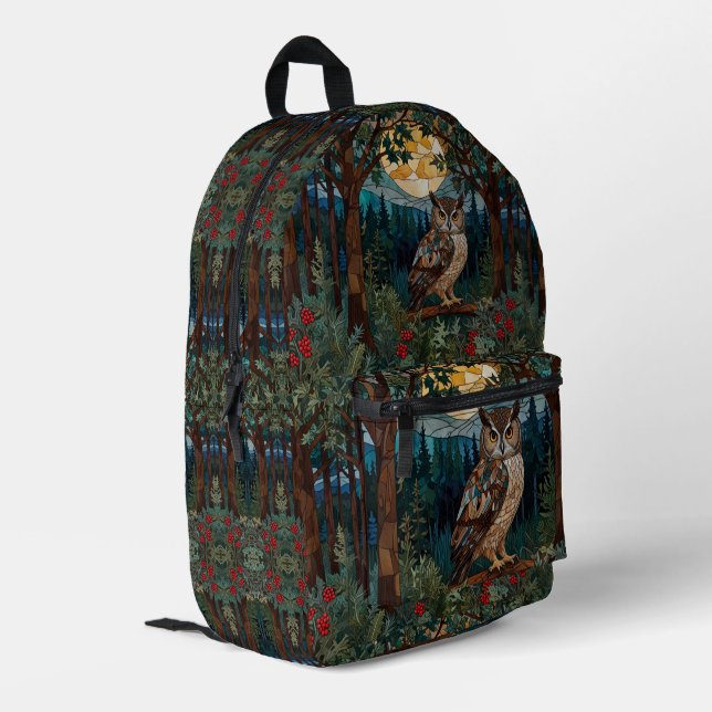 Mochila Impresa Elegante bosque boscoso de cristal de boho (Esquina izquierda trasera)