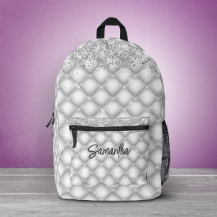 Mochila Impresa Elegante brillo blanco brillante