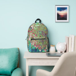 Mochila Impresa Elegante Coral y Chartreuse Limelight Hydrangea