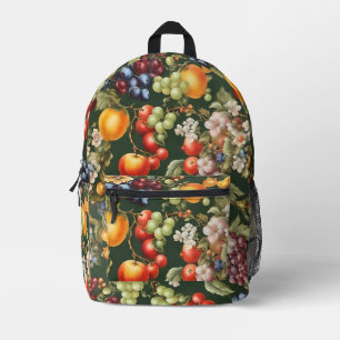 Mochila Impresa Elegante diseño italiano con frutas y flores