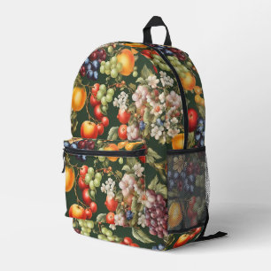 Mochila Impresa Elegante diseño italiano con frutas y flores