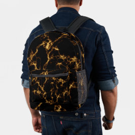Mochila Impresa Elegante estilo de mármol3 - Oro negro