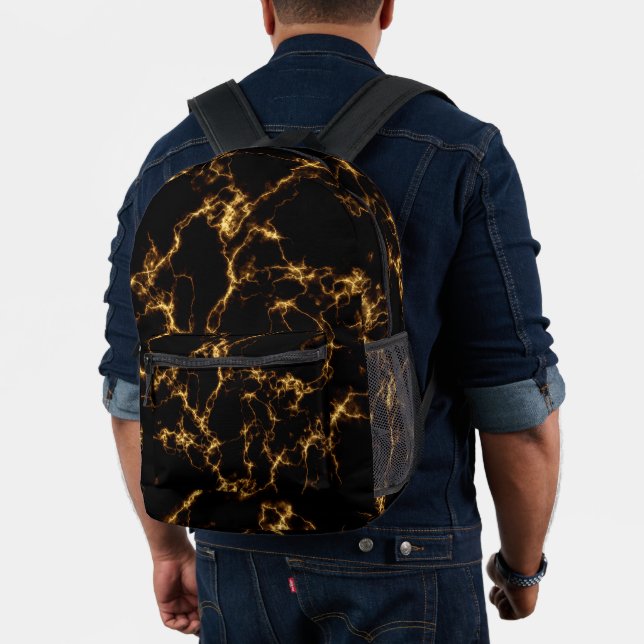 Mochila Impresa Elegante estilo de mármol3 - Oro negro (Insitu (Modelo))