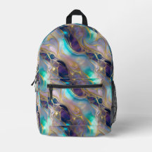 Elegante Faux Gold con Piedra Ópala Verde azulada 