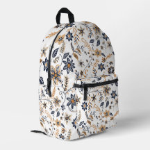 Elegante floral botánico de oro y azul marino