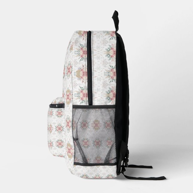 Mochila Impresa Elegante floral tribal (Derecha)