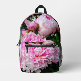 Mochila Impresa Elegante foto de jardín florido de peonia blanca r