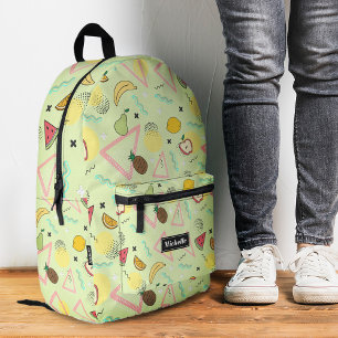Mochila Impresa Elegante Fruta Tropical Veraniega Verde