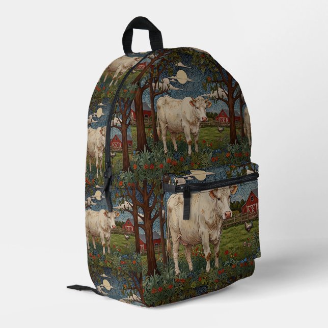Mochila Impresa Elegante granja de vacas boho de moda de campo (Esquina izquierda trasera)