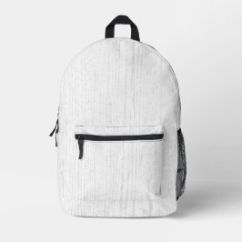 Mochila Impresa Elegante Grano Blanco Y Gris De Madera