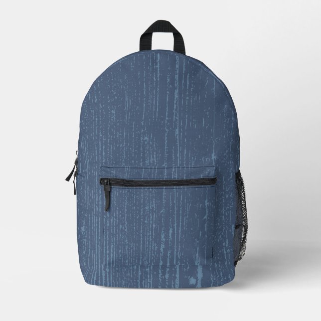 Mochila Impresa Elegante grano de madera azul (Anverso)
