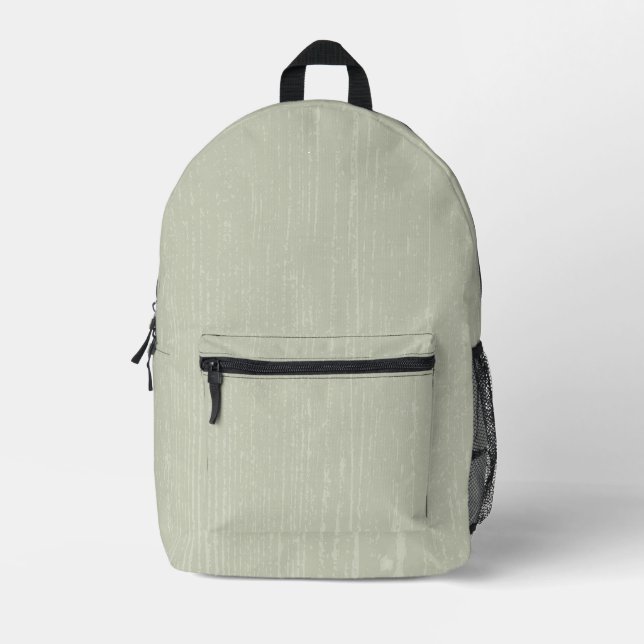Mochila Impresa Elegante Grano de Madera Verde Sage (Anverso)