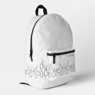 Mochila Impresa Elegante gris oscuro blanco de llama de fuego