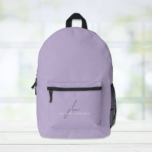Mochila Impresa Elegante Lavanda Púrpura Personalizada