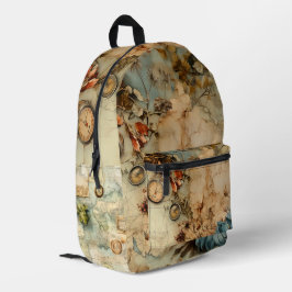 Mochila Impresa Elegante mapa del mundo clásico del ilustracion An