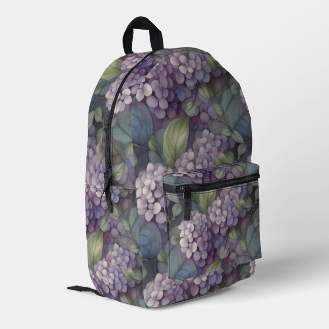 Mochila Impresa Elegante moda polvorienta morado boho acuarela flo (Esquina izquierda trasera)