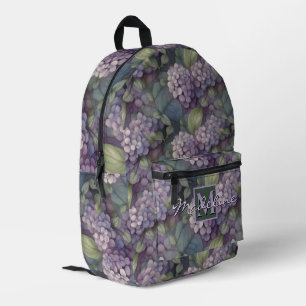 Mochila Impresa Elegante moda polvorienta morado boho acuarela flo