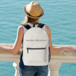 Mochila Impresa Elegante Monograma Moderno Personalizado Con Nombr<br><div class="desc">Presentamos el elegante Monograma moderno personalizado con mochila impresa con nombre, un accesorio sofisticado con un moderno monograma y un fantástico nombre de guión. Esta mochila minimalista y limpia, en un tono gris neutro, está diseñada para profesionales, empleados y estudiantes por igual. Con una tipografía informal y escrita a mano...</div>