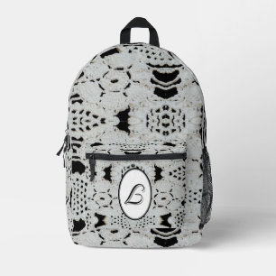 Mochila Impresa Elegante Monogramado Faux-Crocheted