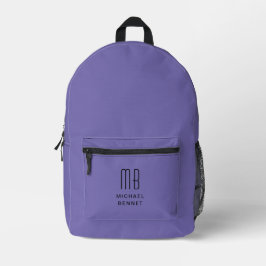 Mochila Impresa Elegante Monogramado Púrpura