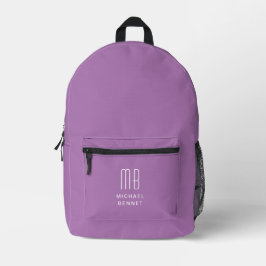 Mochila Impresa Elegante Monogramado Púrpura