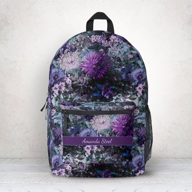 Mochila Impresa Elegante morado azul monogramado (Subido por el creador)