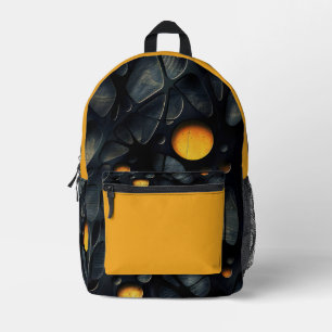 Mochila Impresa Elegante mostaza moderna y elegante y gris negro