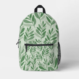 Mochila Impresa Elegante patrón de salvia y hoja de olivo