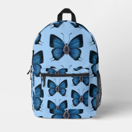 Mochila Impresa Elegante patrón mariposa de zafiro azul de septiem