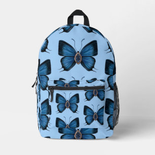 Mochila Impresa Elegante patrón mariposa de zafiro azul de septiem