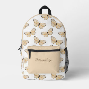 Mochila Impresa Elegante patrón mariposo rosado personalizado