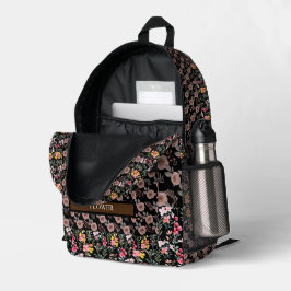 Mochila Impresa Elegante Personalizar de acuarela de flores