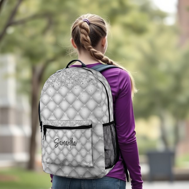 Mochila Impresa Elegante purpurina brillante blanco (Subido por el creador)