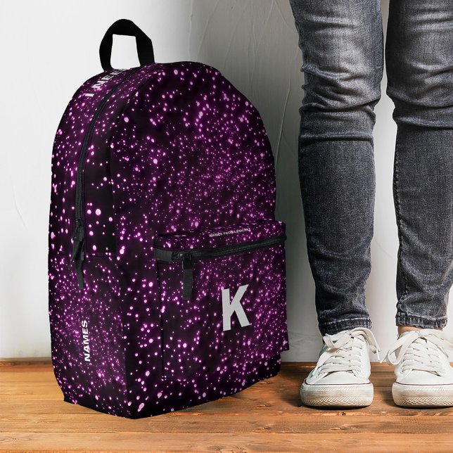 Mochila Impresa Elegante Purpurina Espacio Ultraterrestre Rosa Gal (Stylish Glitter Pink Outer Space Galaxy Universe Printed Backpack
)