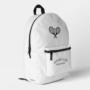 Mochila Impresa Elegante raqueta blanca personalizada de club de t